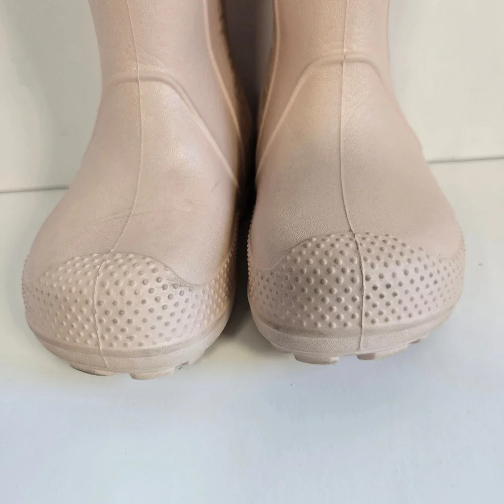 Crocs Handle It Rain Boot Croslite Kids Size C7 Pink Waterproof Pull-On